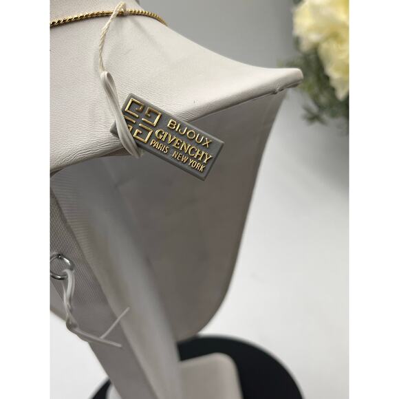 Givenchy Bijoux Paris New York Designer Gold Plated Cream Enamel G Necklace New - Picture 6 of 11